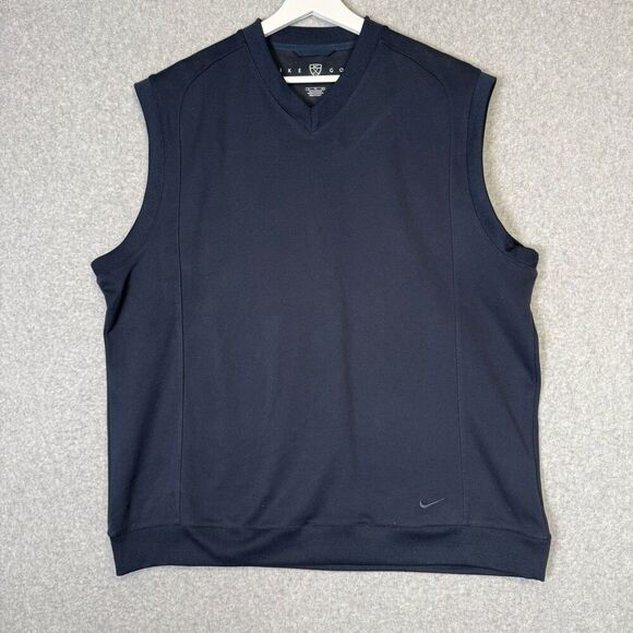 Nike Golf Men's Size XL Dri fit Blue Heavy Knit Vest Jacket Athletics Outdoors - Picture 1 of 9